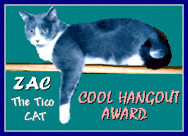 ZAC The Tico Cat  COOL HANGOUT AWARD